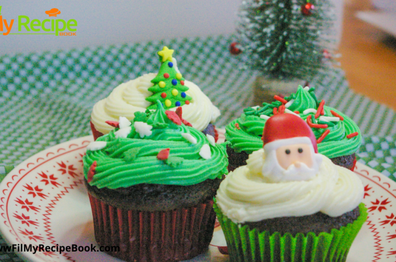 Decorated Christmas Chocolate Cupcakes