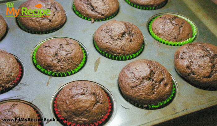 chocolate cupcakes in baking pan
Baked chocolate cup cakes
