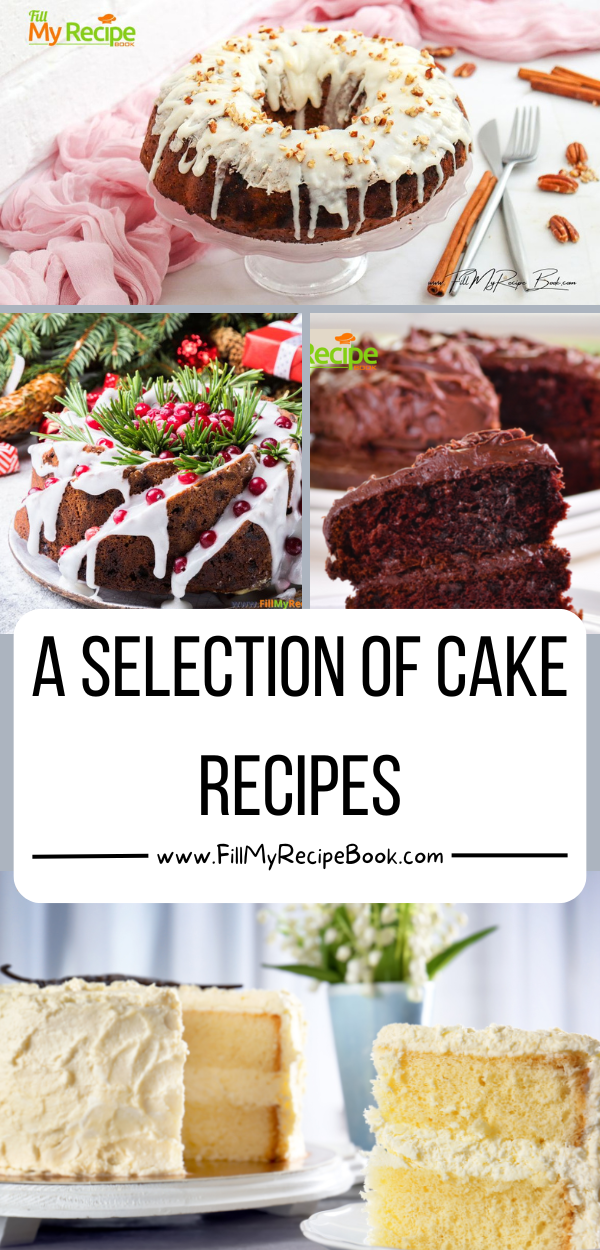 A Selection of Cake Recipes ideas. Create various cakes iced or frosted, mini cakes, quick microwave cakes, Christmas cakes, and loaf cakes.