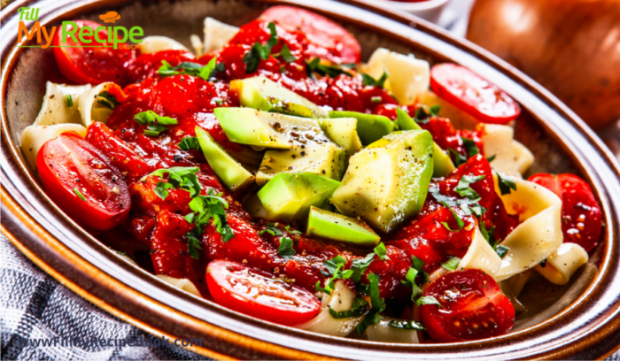 pasta with vegetables or salad for vegetarians