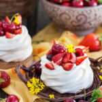 Mini Berry Pavlova Twirls recipe idea. An oven baked easy dessert for any occasion presented with fresh fruits and berries.