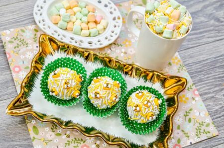 Hot Chocolate Marshmallow Bombs Drink recipe. A hot chocolate idea with small marshmallows and bumblebee candy in a bomb to melt in the cup.