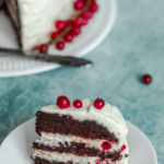 Triple Layer Chocolate Tuxedo Cake recipe. Best gluten free homemade triple layer chocolate cake with mascarpone cheese filling as a dessert.