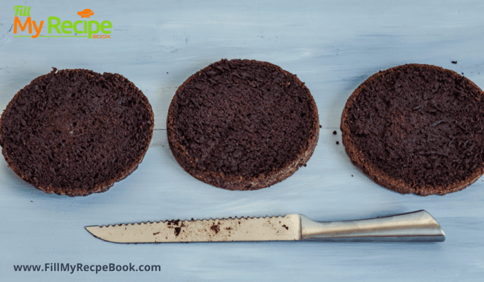 three layers of the chocolate gluten free cake