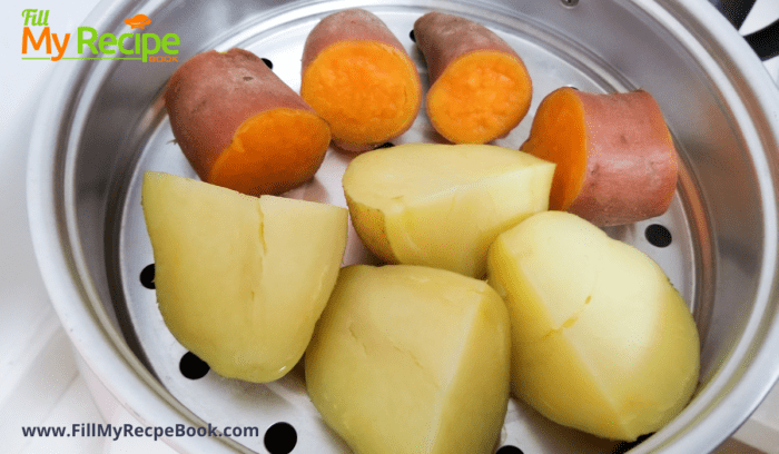 steamed sweet potatoes