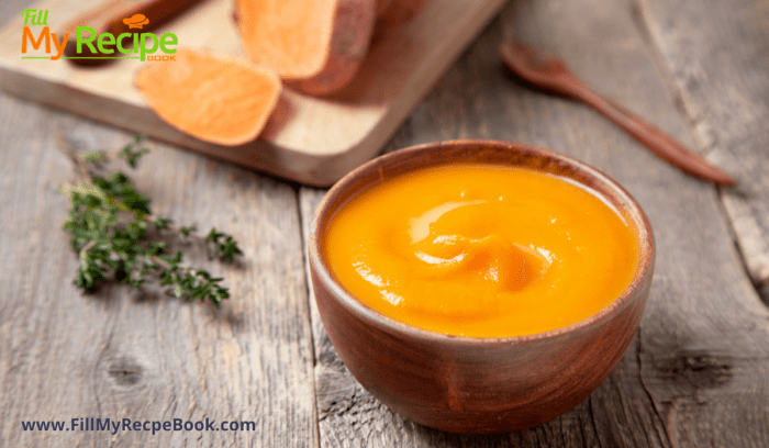 a bowl of sweet potato puree