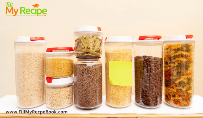 bottled dry food storage