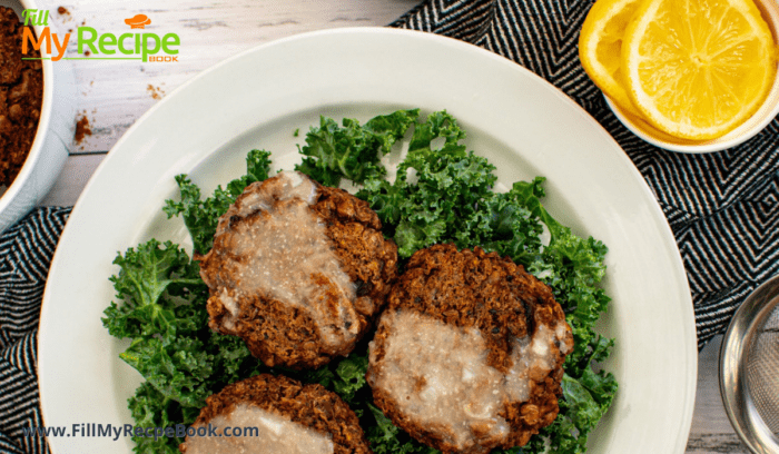 Lentil Cakes with Garlic Sauce recipe. A simple, crispy vegan dish featuring quinoa, soy sauce, and a dairy-free sauce, packed with flavor.