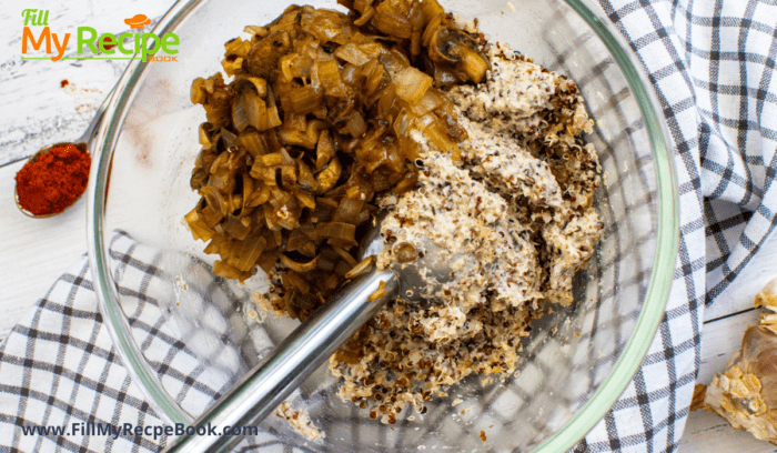 stirring in the onions and mushrooms to the mix