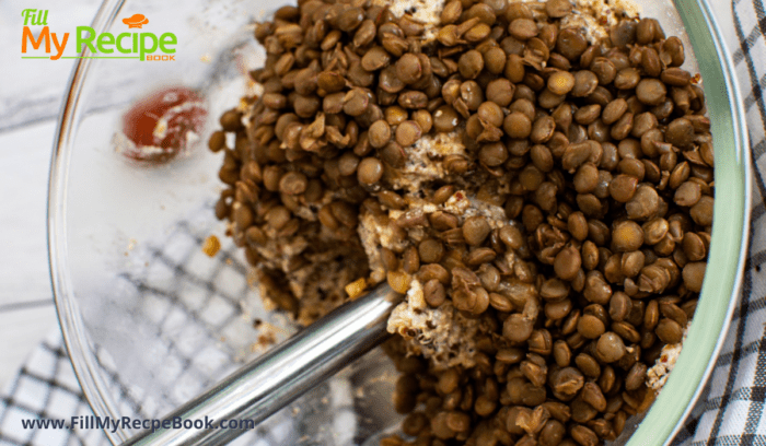 adding lentil to the lentil cake mix