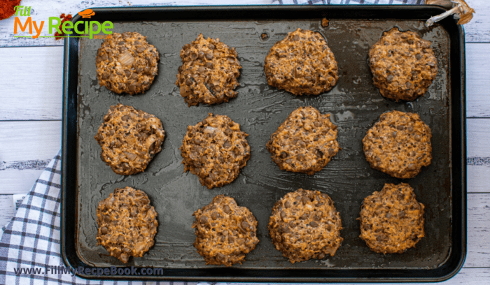 lentil cakes made by hand and ready to cook