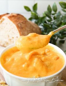 Creamy roasted pumpkin soup made with roasted pumpkin, garlic, onion, vegetable stock and cream. A comforting soup perfect for fall and cozy meals.