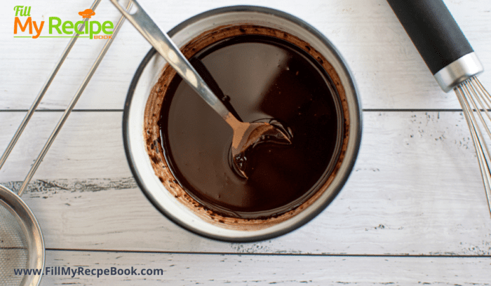 making the chocolate for the glazing of the macaroons