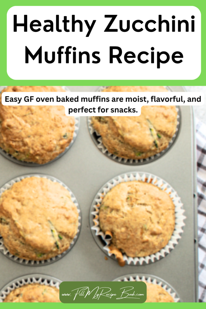 Healthy zucchini muffin recipe with banana and cinnamon. Easy GF oven baked muffins are moist, flavorful, and perfect for snacks.