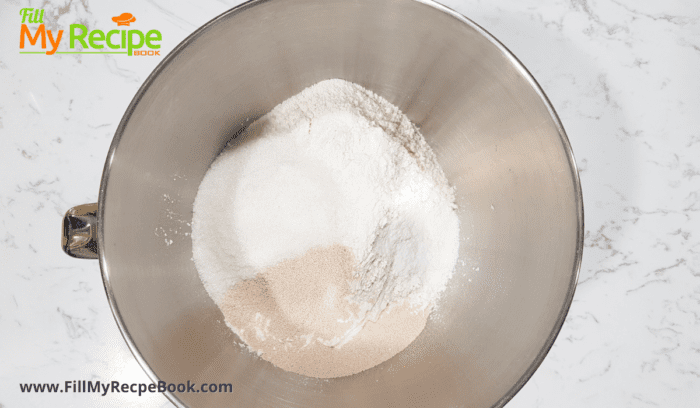 the dry ingredients for a bricohe loaf