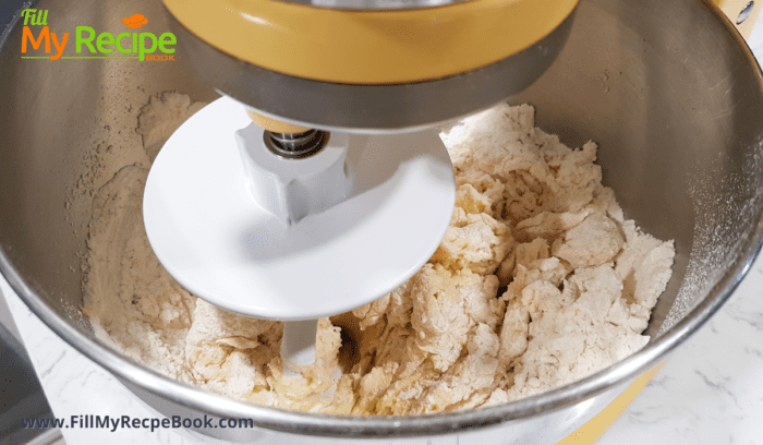 starting to mix the dough mixture in a mixer