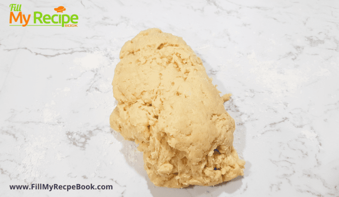 dough mixture place on a flour surface for kneading