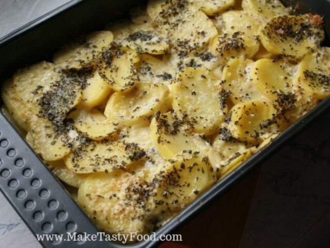 potato and garlic bake