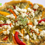 Quick Fajita Veggie Quiche recipe idea. Fajita vegetables of bell peppers and onion makes a versatile easy meatless quiche for vegetarians