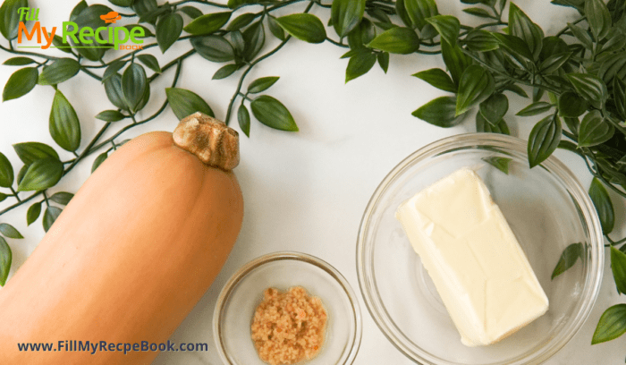 butternut and butter and garlic ingredients