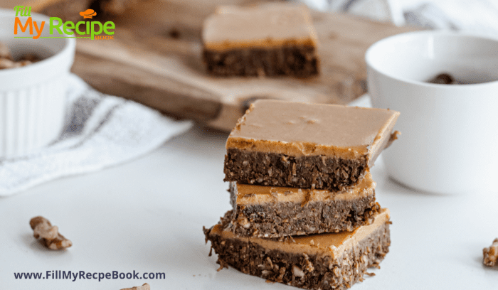 brownie squares with tea and coffee for a snack or healthy treat