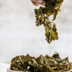 Healthy Garlic salted Kale Chips recipe. Fresh Kale and some natural ingredients to bake the chips that are tasty and a fresh and healthy choice.