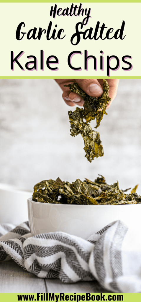 a Pinterest image of healthy kale chips
