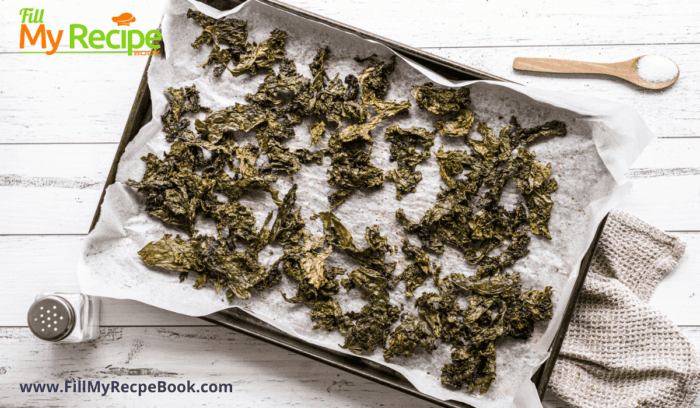 a pan of dried kale chips