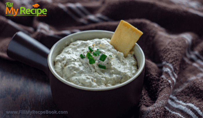 served green onion dip with biscuits