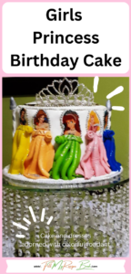 A Princess Birthday Cake Recipe for Girls. A decorated homemade Oven Baked dessert with a fondant dress design, a theme Kids love.
