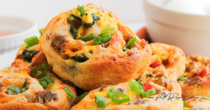 These Sausage Egg and Cheese Pinwheels are a quick, hearty breakfast idea with flaky pastry, savory sausage, and melted cheese in every bite.