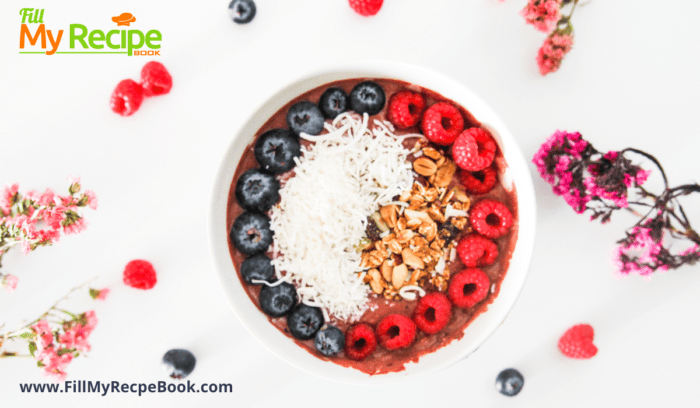 a bowl of chocolate berry smoothie for vegans