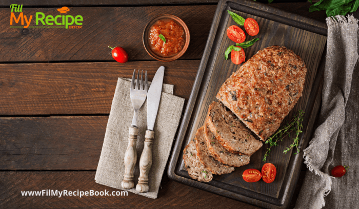 Easy Leftover Turkey Loaf recipe idea. The best healthy versatile meatloaf that uses left over turkey or chicken and vegetables for a lunch.