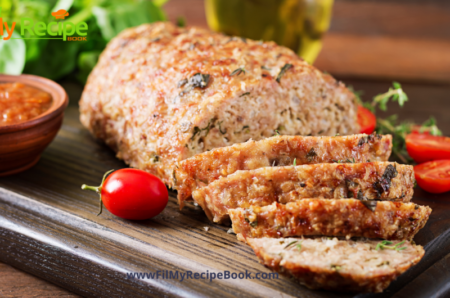 Easy Leftover Turkey Loaf recipe idea. The best healthy versatile meatloaf that uses left over turkey or chicken and vegetables for a lunch.