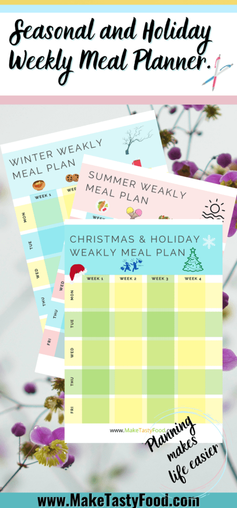 Seasonal and Holiday Weekly Meal Planner.