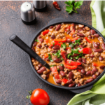 Homemade Ground Beef Chili Recipe. Easy healthy variation ideas for different diets. Cooked on the stove top in one pot or pan.
