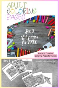 Enjoy Set 3 of 6 fun and creative coloring pages for adults. Coloring is therapeutic, reduces stress, and promotes mindfulness and relaxation.