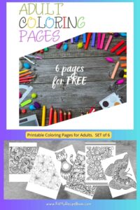 Set of 6 Printable coloring pages for adults featuring beautiful designs. A relaxing, creative hobby to reduce stress, spark creativity, and enjoy mindful moments.