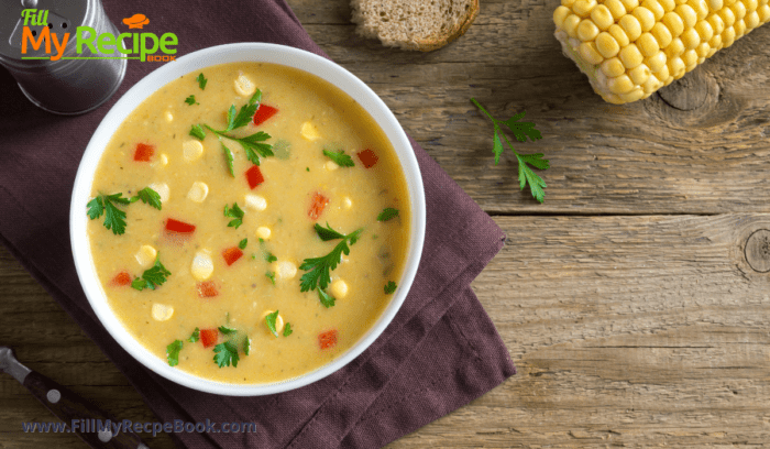 a bowl of corn chowder soup made easily
