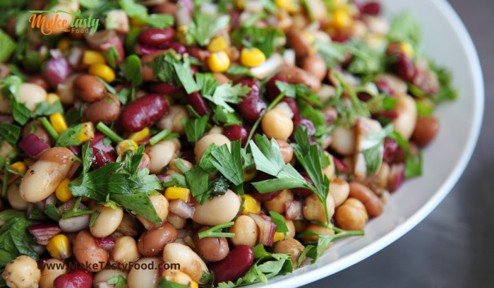 3 bean salad and sauce for a side dish for  braai