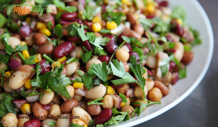 3 bean salad and sauce for a side dish for braai