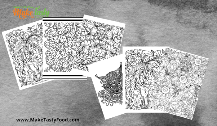 a set of 6 adult coloring pages for free
