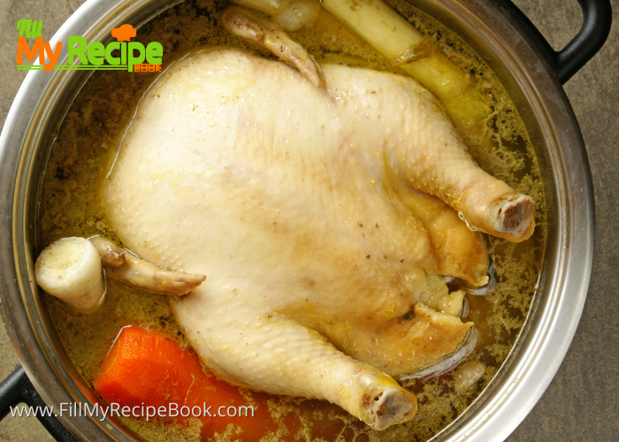 boiling the chicken and vegetables for soup. Chicken Soup and Matzo Balls. There's no meal more soothing, warming, and filling than homemade matzo balls and real chicken soup. 