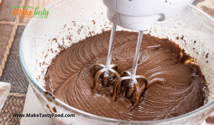 final mixing of the chocolate coffee cupcake mix