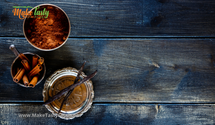 cinnamon and vanilla pods and powders for recipes