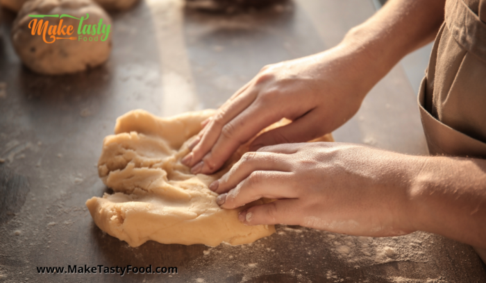 mixing the dough for tarts