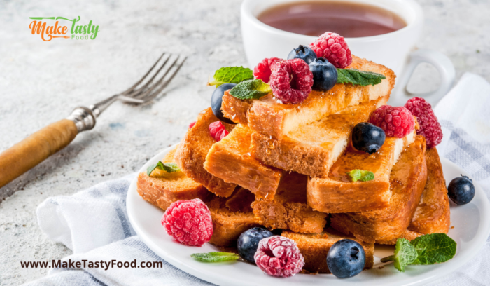 french toast with berries and honey