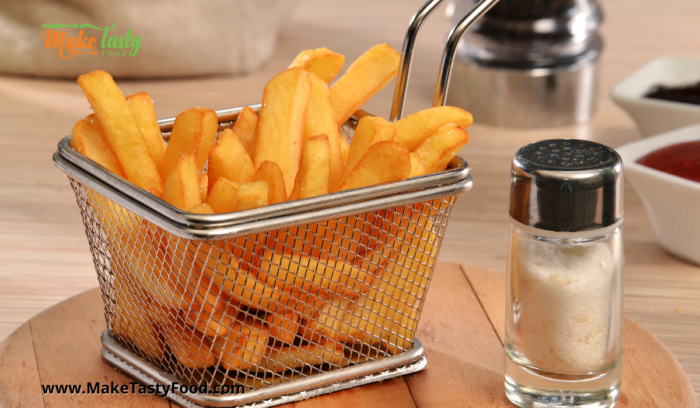 Fried potato chips for the fish and chips meals