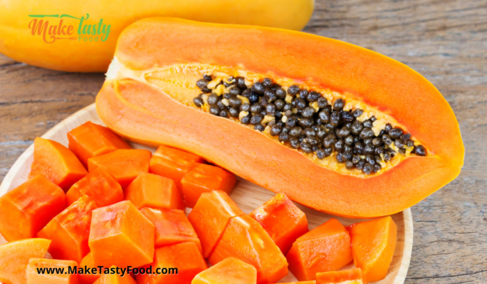 papaya or paw paw chopped for smoothies