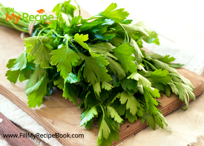 parsley is the ingredient to use with the herb and parmesan crust with others.